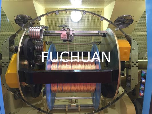 Sky Blue Copper Wire Double Twist Bunching Machine PLC Cable Twisting Equipment