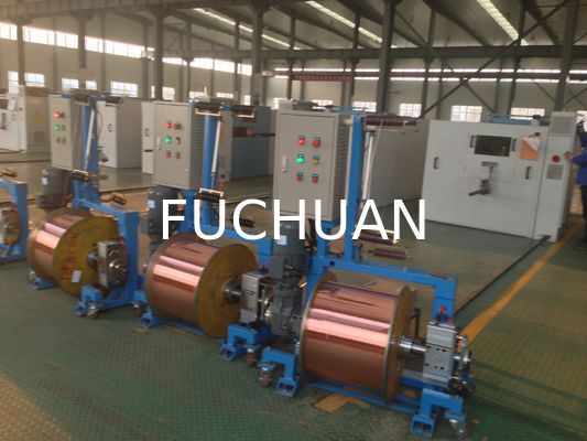 Blue Single Shaft Wire Bunching Machine Take Up 630mm Bunched Copper Wire