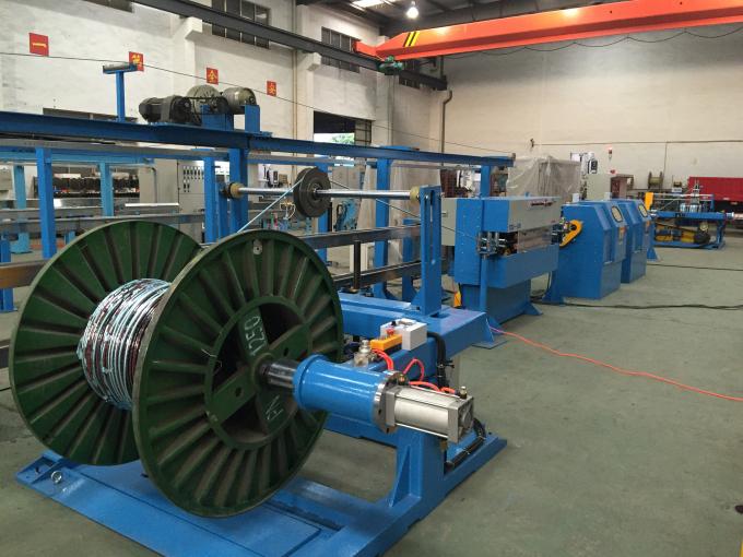 Sky Blue Insulated Flexible Wire Extruder Machine For Optical Cable Sheathing Line 0