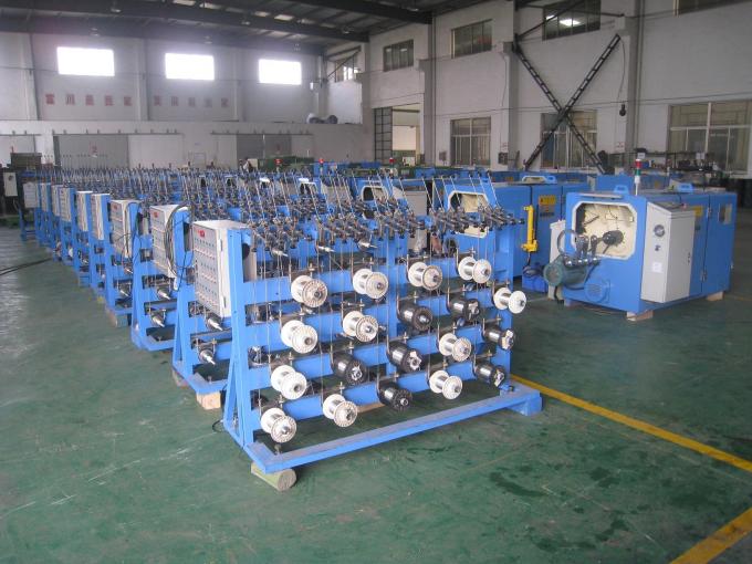 Sky Blue Copper Wire Twisting Machine , Shaftless Activewire Take Up Machine 1